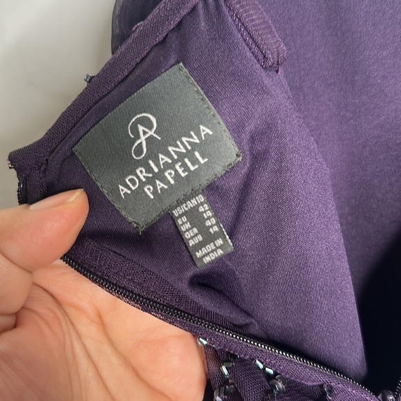 Adrianna papell purple sequins mini dress size 10 - Picture 9 of 10